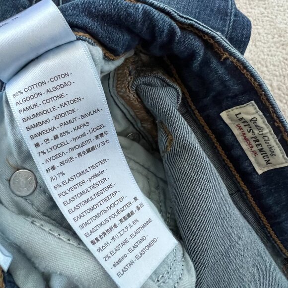 Levi’s Premium 721 High Rise Skinny Blue Jeans 28 - Picture 10 of 11